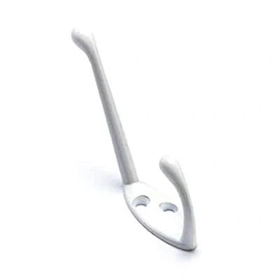 Image of Merriway BH05823 (2 Pcs) Hat and Coat Hooks White Metal Finish Pack of 2 Pieces