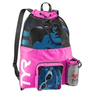 Image of TYR Women&#039;s Big Mummy Backpack Mesh Bag, Pink, One Size UK