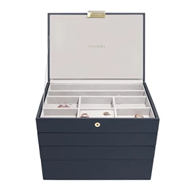 Image of Stackers Navy Pebble Classic SET 4