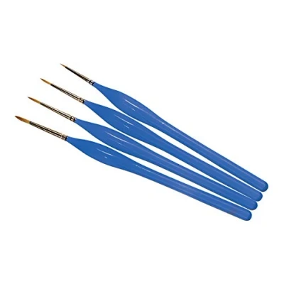 Image of Humbrol Model Paint Brushes AG4304 Brush Pack Detail Ergonomic Handle 00, 0, 1, 2 4 Set for Art, Modelling Enamel &amp; Acrylic Paints Painting Craft