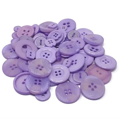 Image of Wedding Touches Lilac 100 Gram Bag of Mix Acrylic &amp; Resin Buttons For Cardmaking Embellishments
