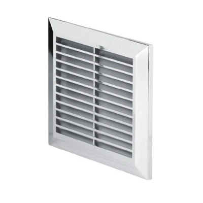 Image of Armar Trading LTD Chrome Air Vent Grille 170mm x with Fly Screen/Mesh Silver Wall Ventilation Cover Grid 7&quot; T40M