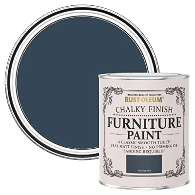 Image of Rust Oleum Dark Blue Upcycled Furniture Paint in Chalky Finish Evening 750ml