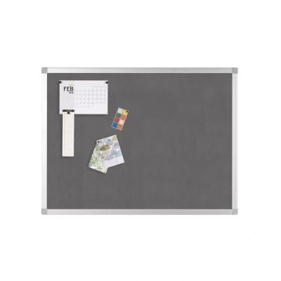 Image of Q Connect Aluminium Frame Felt Noticeboard 1800x1200mm Grey KF01075