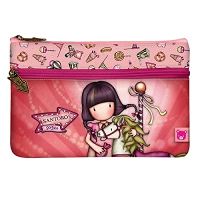 Image of Santoro Gorjuss Flat Pencil Case with Pocket Carousel