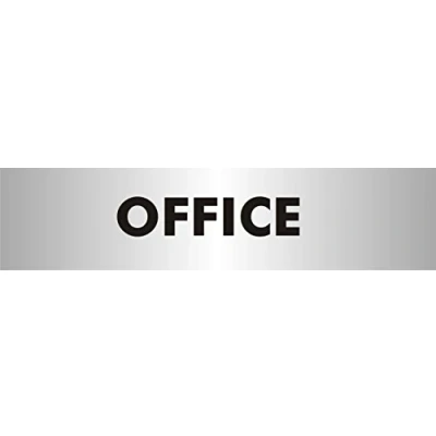 Image of Seco Office Sign, 190mm x 45mm 2mm Brushed Aluminium Effect Acrylic
