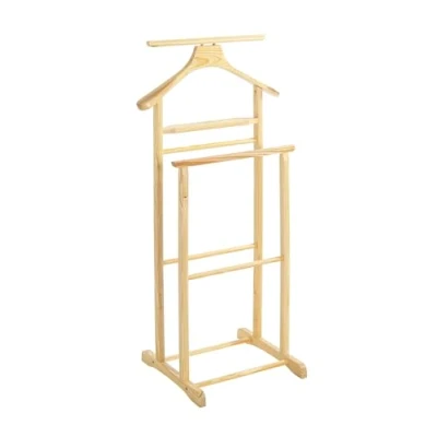 Image of HAKU Mobel Men&#039;S Valet Nature, Solid Wood Size: W 47 cm X H 102 D 36 cm, Style: Traditional