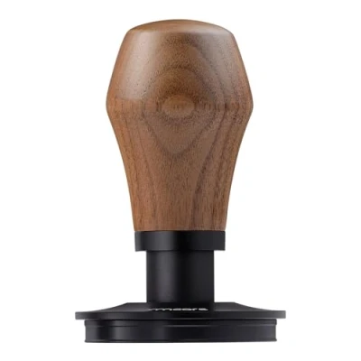 Image of Normcore 58mm Espresso Coffee Tamper V4 Spring Loaded With Titanium PVD Coating Flat Base 15lb / 25lb 30lbs Replacement Springs, Genuine American Walnut Handle