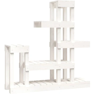 Image of vidaXL Plant Stand White 92x25x97 cm Solid Wood Pine