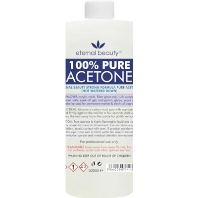 Image of Acetone 100% Pure 500ml, Removes All Types of Nail Polish, By Eternal Beauty