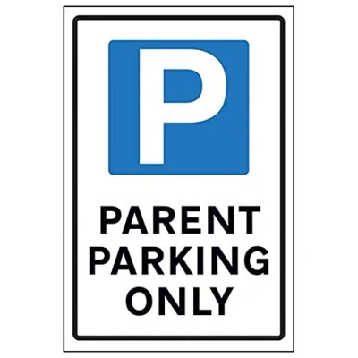 Image of V Safety P Symbol/Parent Parking Only Sign 300mm x 400mm Rigid Plastic