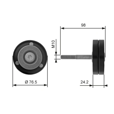 Image of 03D145276A, 03D145276D, 03D145276E Idler Pulley GATES T36232 PowerGrip VOLKSWAGEN: Polo V Hatchback, IV SEAT: Ibiza 3