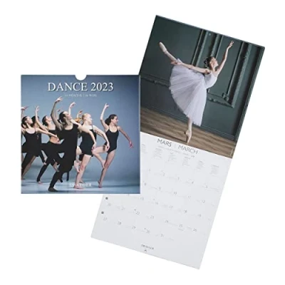 Image of DRAEGER PARIS 2023 Dance Wall Calendar Hanging 29 x cm 16 Months Sept 22 to Dec 23 7 Languages Home, Kitchen, Office Monthly 12 Ballet Photos FSC® Certified Paper