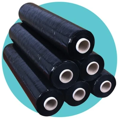 Image of Triplast Pallet Stretch Shrink Wrap Roll (400mm x 250m) Pick Qty &amp; Colour Heavy Duty Wrap, Industrial Packaging Cling Film, Strong Plastic Luggage (Black, 6 Rolls)