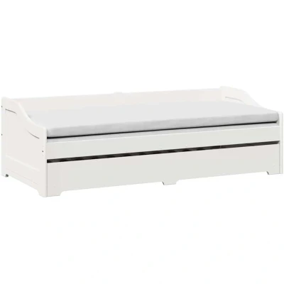 Image of vidaXL Daybed with Trundle without Mattress IRUN White 90x200 cm