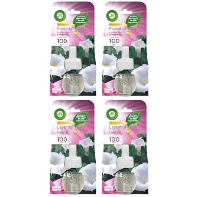 Image of Air Wick Smooth Satin &amp; Moon Lily Plug in Freshener Refill 19ml Pack of 4