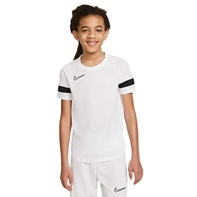 Image of NIKE Unisex Kids Y Nk Dry Acd21 Top T Shirt, White/Black/Black/Black, 8 Years EU