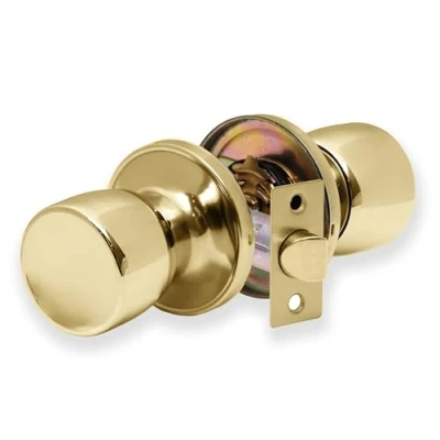 Image of XFORT Tulip Passage Knob Set Polished Brass, Door for Internal Wooden Doors