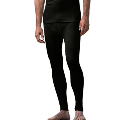 Image of Engel, Men&#039;s Thermal Leggings, 70% Organic Merino Wool, 30% Silk (UK 36/38 Chest (Medium) EU 46/48, Black)