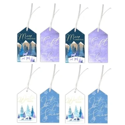 Image of Tallon Festive Wonderland Luxury Christmas Tags, Midnight Forest Designs Pack of 16