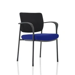 Image of Brunswick Deluxe Black Fabric Back Frame Seat Blue With Arms