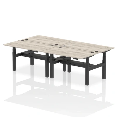Image of Air B2B 1400x800mm Height Adjustable 4P Bench Desk CP Grey Oak/Black