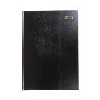 Image of Collins Essential 2025 Business Diary A4 Week to View Planner with Leathergrain Hardback Cover Black ESSA43.99 25
