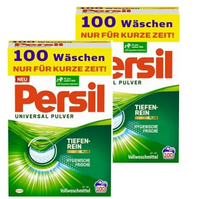 Image of Persil Universal powder detergent 200 (2 x 100) washing loads, full with deep purity plus technology combats the most stubborn stains for radiant