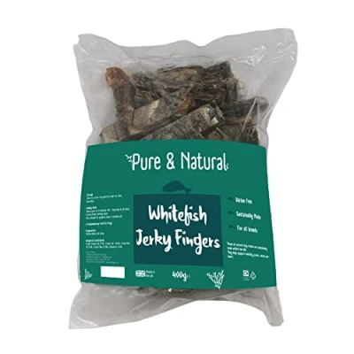 Image of Pure &amp; Natural 100% Whitefish Jerky Fish Fingers 400gm Low Fat, Grain Free Dog Treats