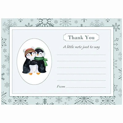 Image of Fun Penguins Christmas Thank You Note Cards With White Envelopes Pack of 20 By Artstore