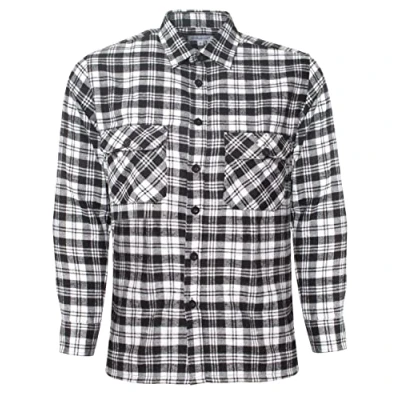 Image of BRAND KRUZE Mens Check Shirts Long Sleeve Lumberjack Flannel Work Casual Button Shirt S 5XL (as8, Alpha, m, Regular, Standard, Black, M)
