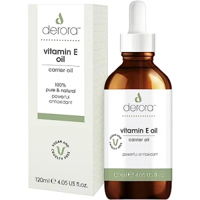 Image of Derora Vitamin E Oil Nourishes Skin, Hair &amp; Nails 100% Pure Natural 30,000IU Powerful Antioxidant For All Skin Types Vegan Cruelty Free (120ml)