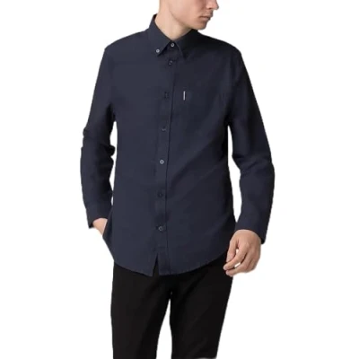 Image of Ben Sherman Men&#039;s Core Oxford Casual Shirt, Blue (Dark Navy), X Large