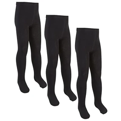 Image of Undercover 3 Pairs of Girls Cotton Rich Knitted Tights Black 13
