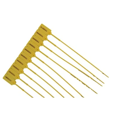 Image of 50 X YELLOW SECURITY TAGS NUMBERED PULL TIES SECURE ANTI TAMPER SEALS