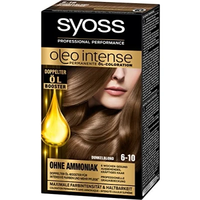 Image of Syoss Oleo Intense Hair Colour 6 10 Dark Blonde 115 ml Pack (3 x ml)