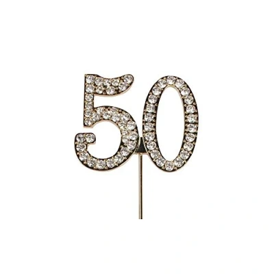 Image of Cake Star Diamante Gold Number, Sparkling Numbers 0 9 on Strong Metal Wire, Baking Decorations for Celebrating a Birthday or Anniversary, Better than Candles, Give Cakes Personal Touch 50