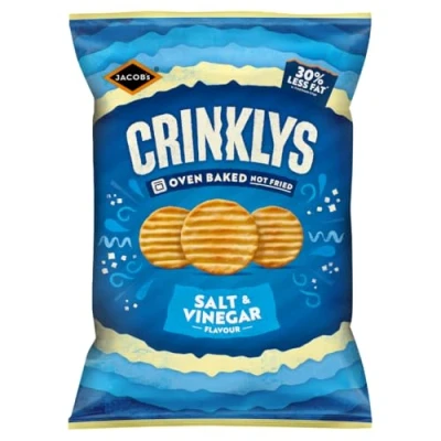 Image of Jacob&#039;s Crinklys Salt &amp; Vinegar Baked Snacks Share Bag, 150g