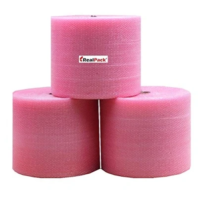 Image of Realpack Recyclable Antistatic Pink Eco Friendly Bubble Wrap Small 300mm/500mm/750mm (750mm x 100m)