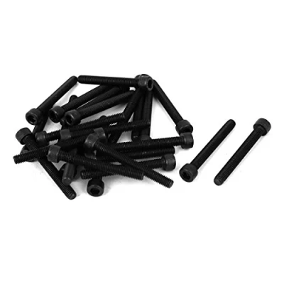 Image of Sourcingmap M6 x 50mm Carbon Steel Full Thread Hex Socket Cap Head Screws Bolts Black 25 Pcs
