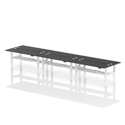 Image of Air B2B 1800x600mm Height Adjustable 6P Bench Desk CP Black/White