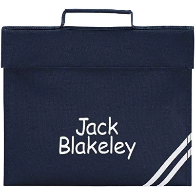Image of Personalised Embroidered Name School Book Bag (Navy Blue)