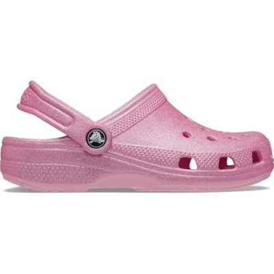 Image of Crocs Unisex Kids Classic Glitter K Clog, Pink Tweed Glitter, 11 UK
