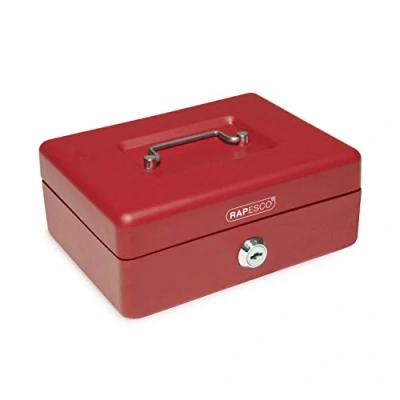 Image of Rapesco SB0008R1 8&quot; Cash Box, Red