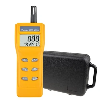 Image of GAIN EXPRESS CO2 Meter Handheld Monitor 9999ppm Measuring Range Carbon Dioxide Detector NDIR Sensor Air Quality Temperature Humidity