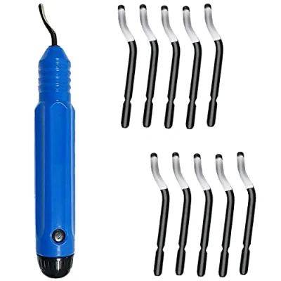 Image of Fyfjur Deburring Tool Set, Hand Tool, Scraper Burr Remover with Swivel Head Handle and 10pcs Replacement Blades, for Cutting Deburrs Metal, Wood or Plastic