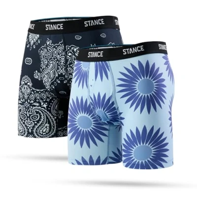 Image of Stance Wild Ones 2 Pack Boxer Briefs Mens Multi Paisley Patterned Underwear Shorts Medium