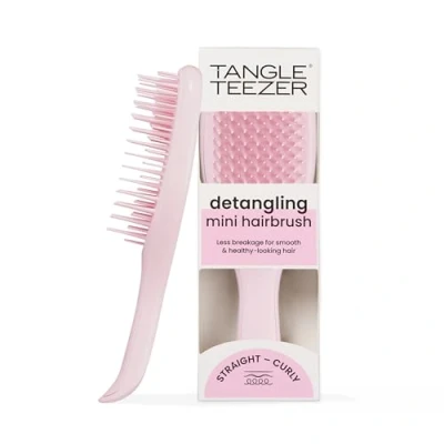 Image of Tangle Teezer Ultimate Detangler Hairbrush, Eliminates Knots &amp; Reduces Breakage, Mini Hair Brush for Travel, Small Hands All Types, Millennial Pink
