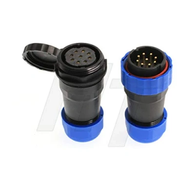 Image of HangTon HE29 9 Pin Power Connector Waterproof IP68 Circular Male Female Wire Cable Plug for Industrial Electrical Transformer