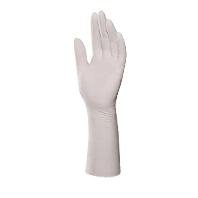Image of MAPA Professional SOLO 999 Nitrile Disposable Gloves with Certified Virus Protection, Used in Laboratories and Health Sector, White, Size 8 (Box of 100) Protective
